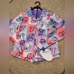 NEW!! The Rolling Stones Girls Two Piece Pajama Set - Size 10/12